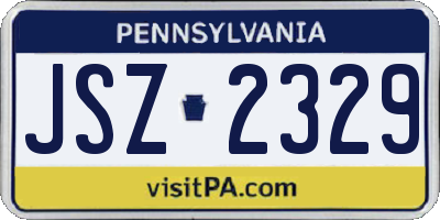 PA license plate JSZ2329