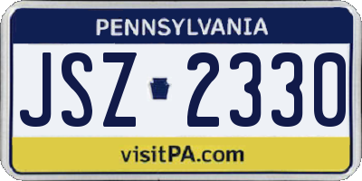 PA license plate JSZ2330