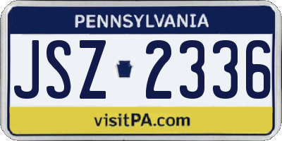 PA license plate JSZ2336