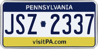 PA license plate JSZ2337