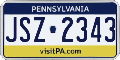 PA license plate JSZ2343