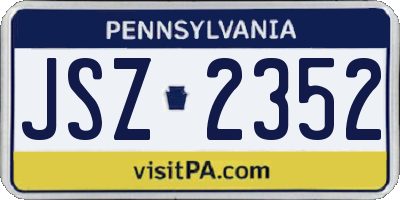 PA license plate JSZ2352