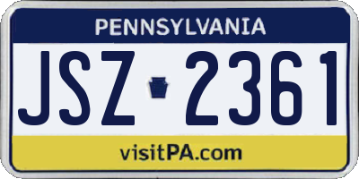PA license plate JSZ2361
