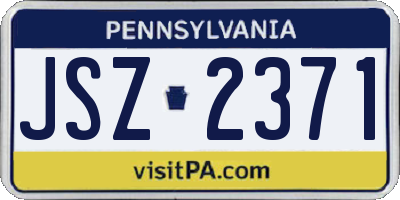 PA license plate JSZ2371