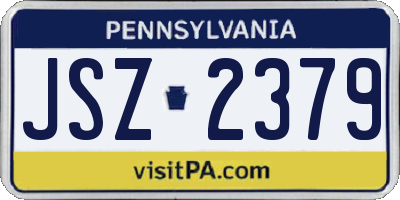 PA license plate JSZ2379