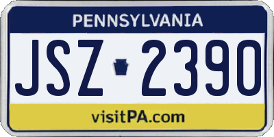 PA license plate JSZ2390