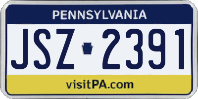 PA license plate JSZ2391