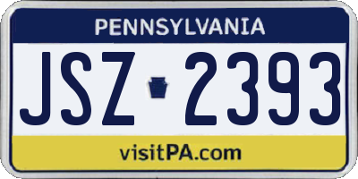 PA license plate JSZ2393