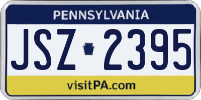 PA license plate JSZ2395