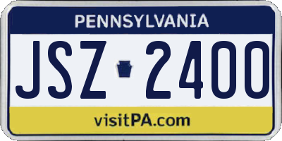 PA license plate JSZ2400