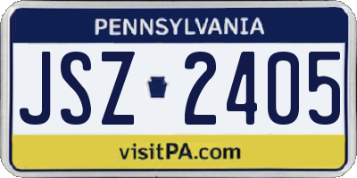 PA license plate JSZ2405