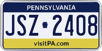 PA license plate JSZ2408