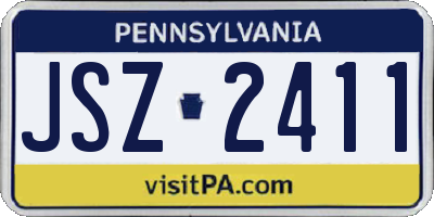 PA license plate JSZ2411