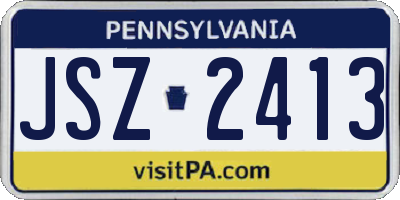 PA license plate JSZ2413