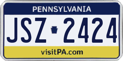 PA license plate JSZ2424