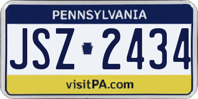 PA license plate JSZ2434