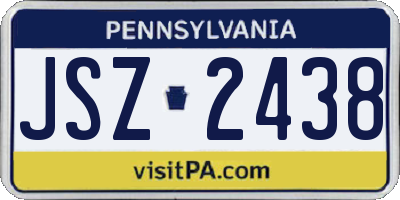 PA license plate JSZ2438