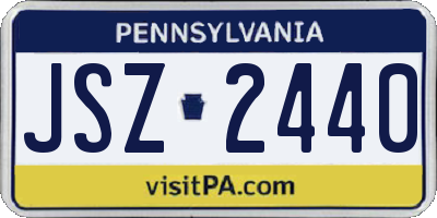 PA license plate JSZ2440