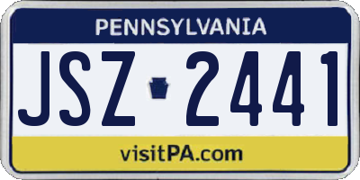 PA license plate JSZ2441