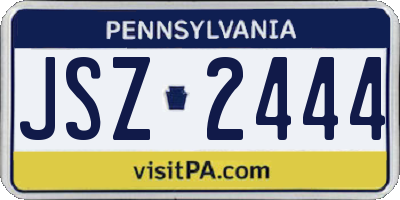 PA license plate JSZ2444
