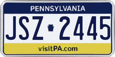 PA license plate JSZ2445