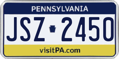 PA license plate JSZ2450