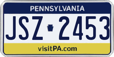 PA license plate JSZ2453