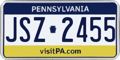 PA license plate JSZ2455