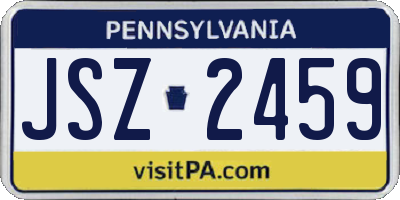 PA license plate JSZ2459