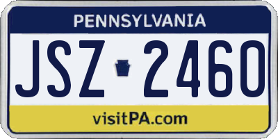 PA license plate JSZ2460