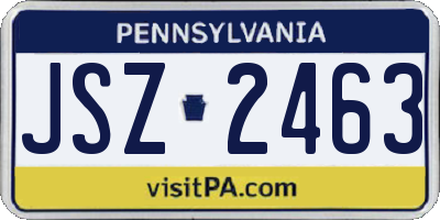 PA license plate JSZ2463