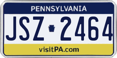 PA license plate JSZ2464