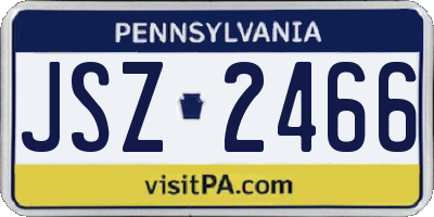 PA license plate JSZ2466