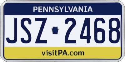 PA license plate JSZ2468