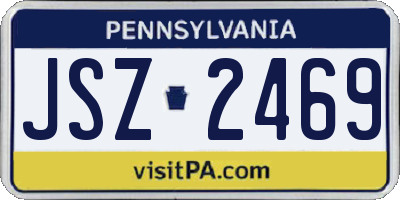 PA license plate JSZ2469