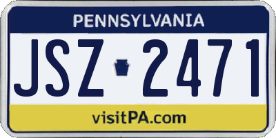 PA license plate JSZ2471
