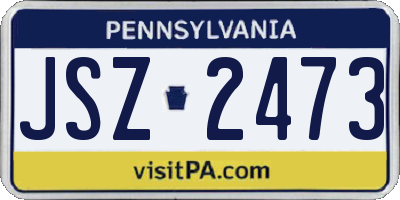 PA license plate JSZ2473