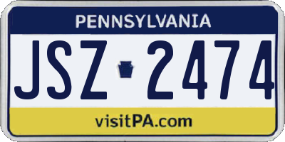 PA license plate JSZ2474