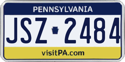 PA license plate JSZ2484