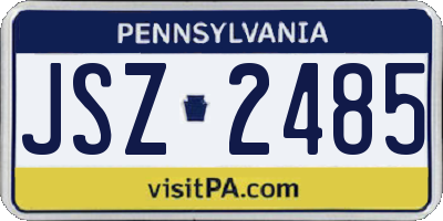 PA license plate JSZ2485