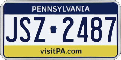 PA license plate JSZ2487