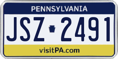 PA license plate JSZ2491