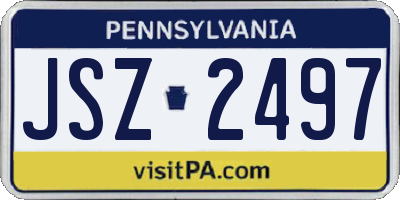 PA license plate JSZ2497