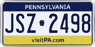 PA license plate JSZ2498