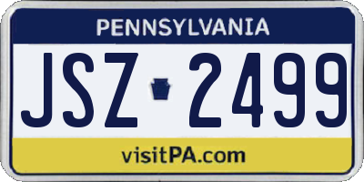 PA license plate JSZ2499