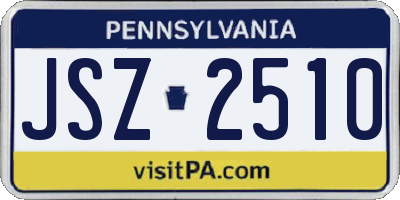 PA license plate JSZ2510