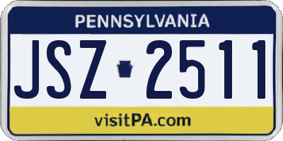 PA license plate JSZ2511