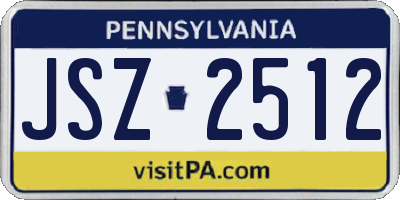 PA license plate JSZ2512
