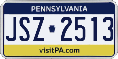 PA license plate JSZ2513