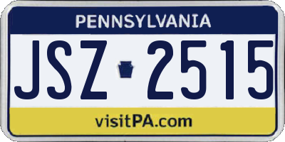 PA license plate JSZ2515